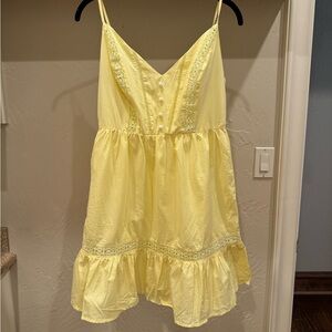 Yellow Lace Trim Sundress